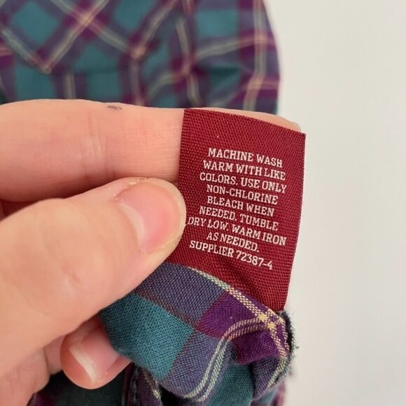 ARIZONA JEAN CO Mens Teal Blue Etc Plaid Lightweight Flannel Button Down Shirt M - Picture 9 of 12